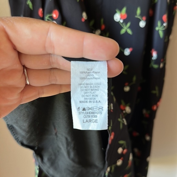 HONEY PUNCH Cherry Print Cold Shoulder Mini Dress - Picture 11 of 11